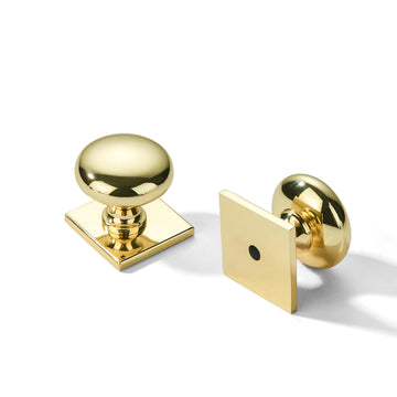 10 Pack 1-1/4 inch Backplate for Cabinet Knobs Polished Brass Drawer Hardware Vintage Aged Knobs with Backplate