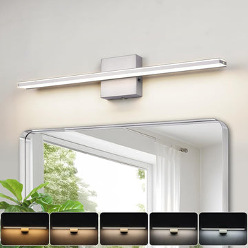 LED Modern Bathroom Light Fixtures 18W Brushed Nickel Vanity Lights Bar 5CCT Dimmable ixture Over Mirror Vanity Light