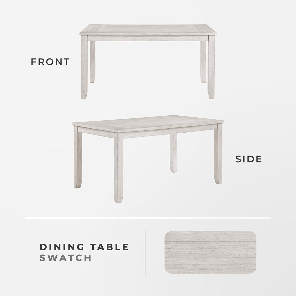 60" Farmhouse Dining Table for 4-6 People, Solid Wood Frame Acacia Veneer Rectangular Kitchen Table, for Kitchen