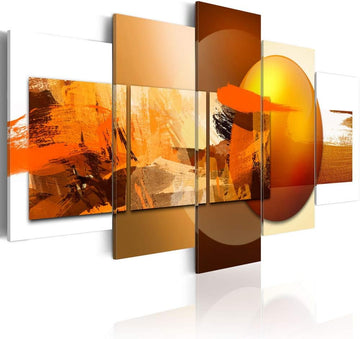 Canvas Prints Art Modern 5 pieces Wall Picture Abstract Sphere Pros and Cons Painting Orange Artwork Framed Home