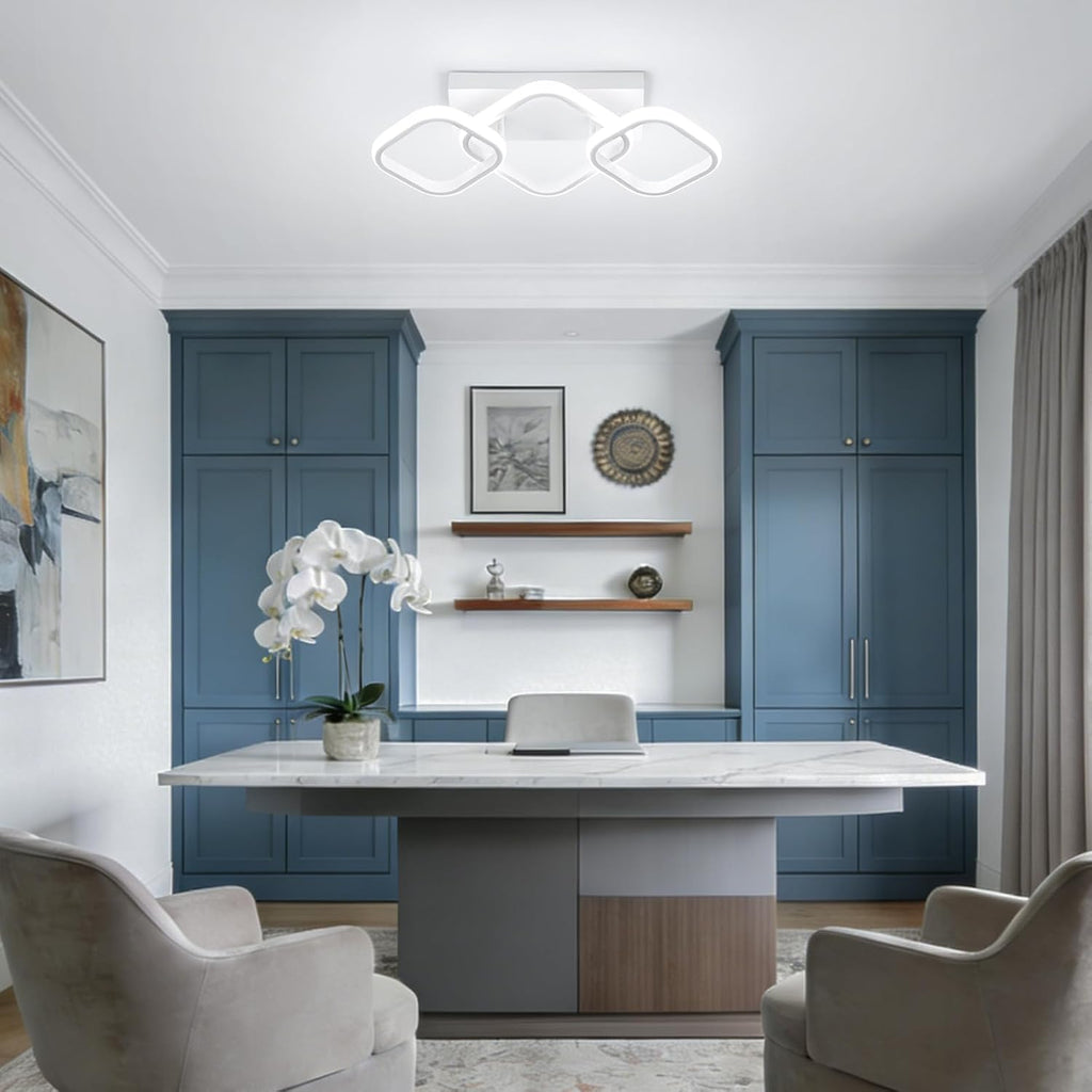 Modern LED Ceiling Light, Hallway Light Fixtures 6000K Cool Light, Kitchen Lighting Fixtures Ceiling, Square LED