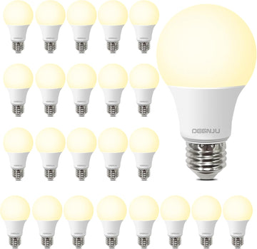 24 Pack LED Light Bulbs Soft White 2700K, 60 Watt Equivalent LED Bulbs, A19 Standard Bulbs, 800 LM, 15000 Hours, E26