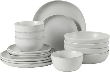 Menlo Park 16-Piece Pottery Clay Stoneware Dinnerware Set