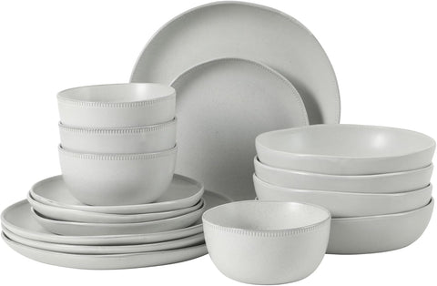 Menlo Park 16-Piece Pottery Clay Stoneware Dinnerware Set