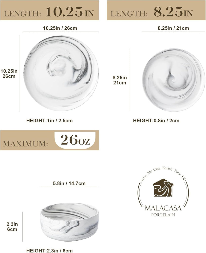 Plates and Bowls Sets, 12 Pieces Porcelain Dinnerware Sets Dishware Sets Chip Resistant Ceramic Dish Set Dining Dinner