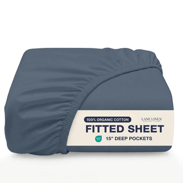 100% Organic Cotton Fitted Sheet King Only, Deep Pocket Fits 14"