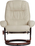 Modern Reclining Swivel Lounge Chair and Ottoman — Faux Leather