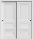 Sliding Closet Bypass Doors 60 x 96 inches | Base 7233 White | Rails Hardware Set | Wood Solid Bedro