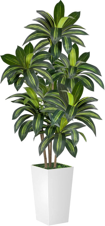 Artificial Dracaena Tree 6FT Tall, Faux Dracaena Tree Indoor, Fake Yucca Plant Potted, Tropical Floor Plant with
