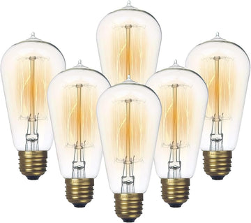 Edison Light Bulb 60 Watt Dimmable ST58 Vintage Warm Bulb