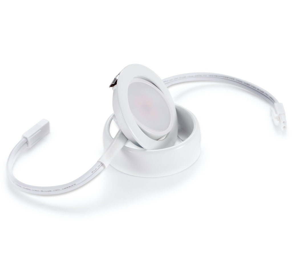 LED Puck Lights, 3-Pack, 2700K, White