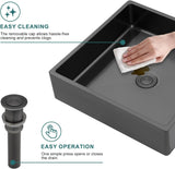 15 Inch Black Bathroom Vessel Sink, 15"x15" Black Vessel Sink Stainless Steel Above Counter Bathroom Sink 16 Gauge