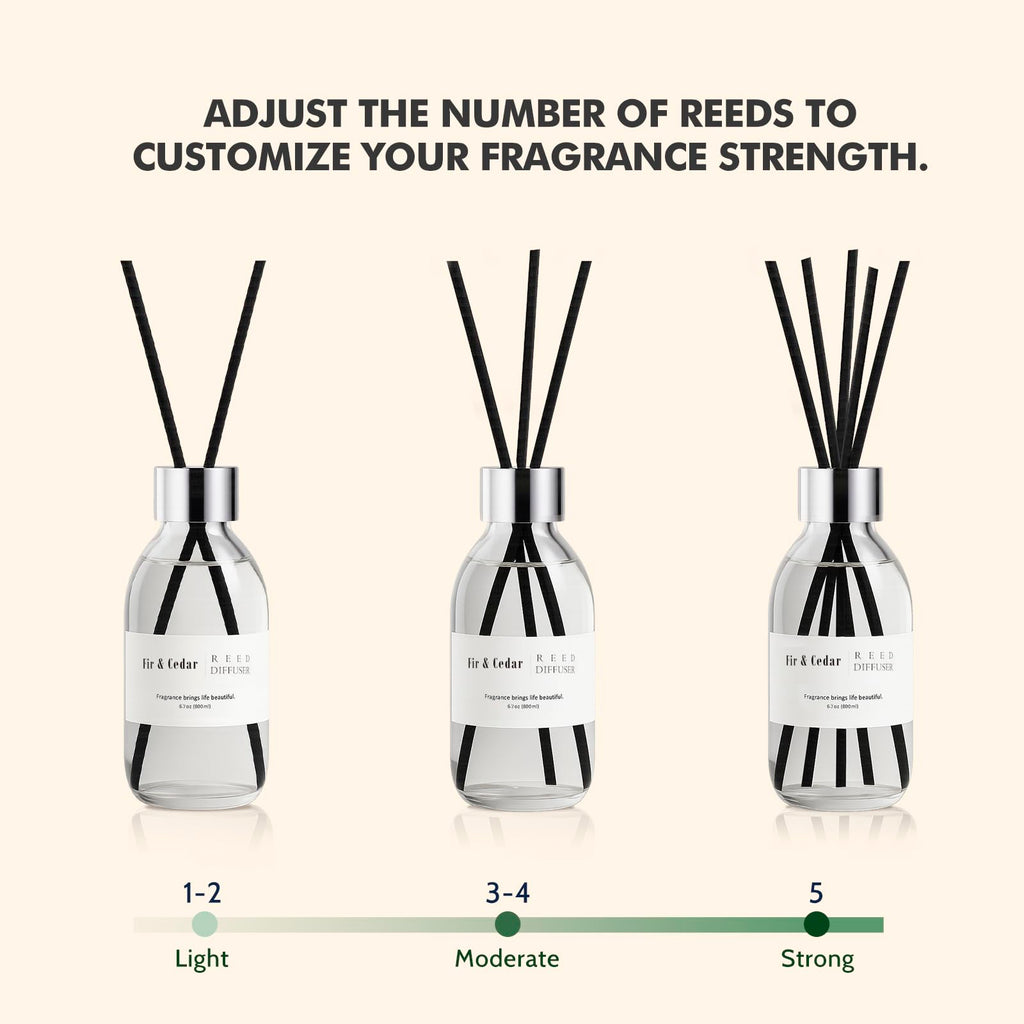 Reed Diffuser Set, 6.7 oz Cedar Scented Diffuser with Sticks, Home Fragrance Reed Diffuser Shelf Decor