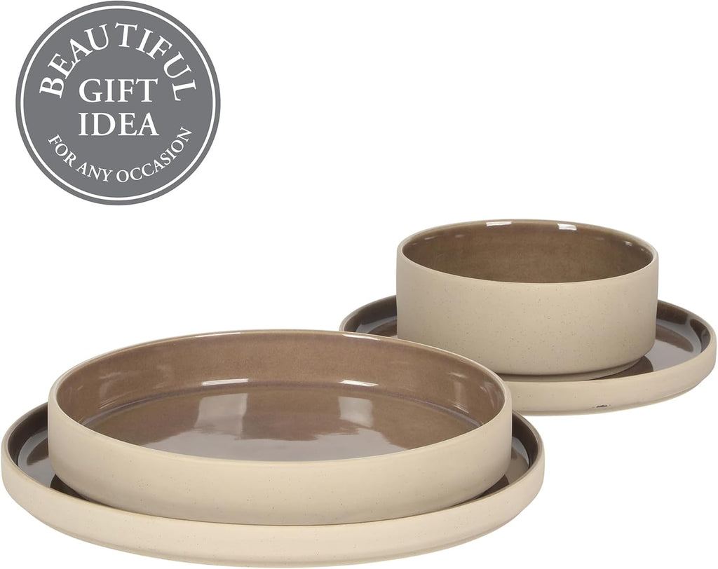 Liberty Bay 16-Piece Pottery Clay Stoneware Dinnerware Set