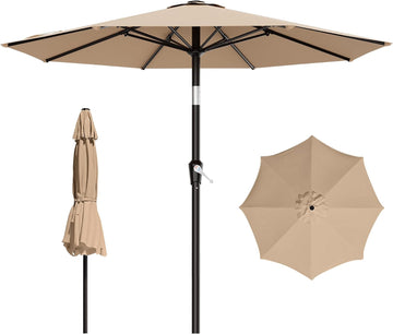 9 FT Patio Umbrella Table Umbrella with Push Button Tilt and Crank