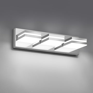 Modern LED Stainless Steel Chrome Acrylic Bathroom Lights Fixtures 3-Light | Wall Lighting,Vanity Lights Over Mirror