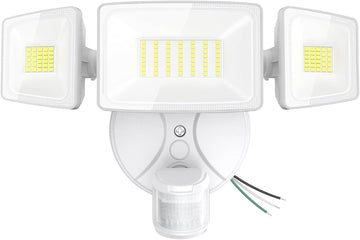 75W LED Flood Light Motion Sensor Outdoor, 7000lm Dusk to Dawn Flood Light, Security Light with Three Head, IP65