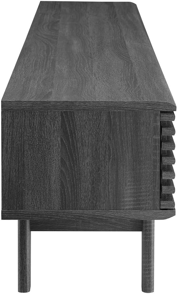 Render Mid-Century Modern Low Profile 70 Inch Media Console TV Stand in Charcoal, 70"