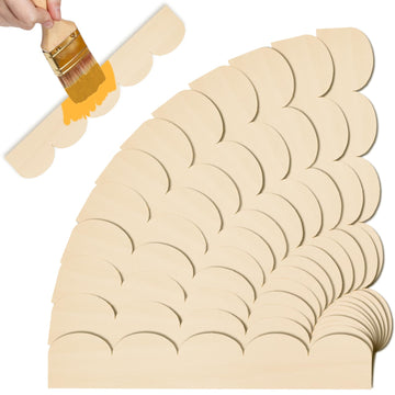Scalloped Wood Trim Decorative Scallop Trim, 24 Pack