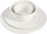 Zen Buffet Porcelain Ceramic Dinnerware Sets for 8, Plates and Bowls Set (40pcs), White Embossed Dishes
