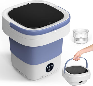 Portable Washing Machine, 12L Upgraded Mini Washing Machine With Spin Basket, Foldable Washer Cleaning for Underwear