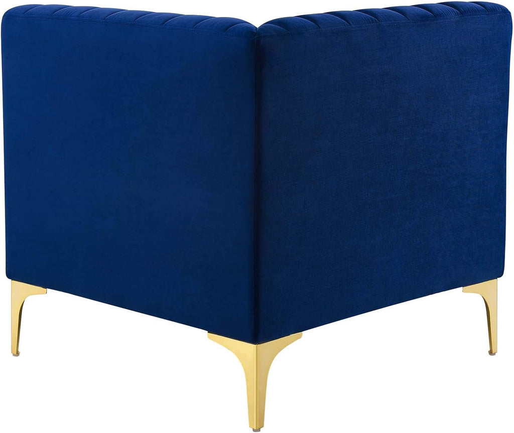 EEI-4346-NAV Triumph Channel Tufted Performance Velvet Loveseat, Navy