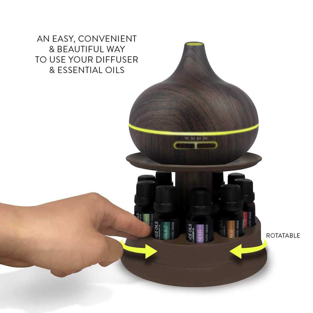 Ultimate Aromatherapy Diffuser with Essential Oil Set - 300ml Ultrasonic Diffuser, 4 Timer & 7 Ambient Light Settings