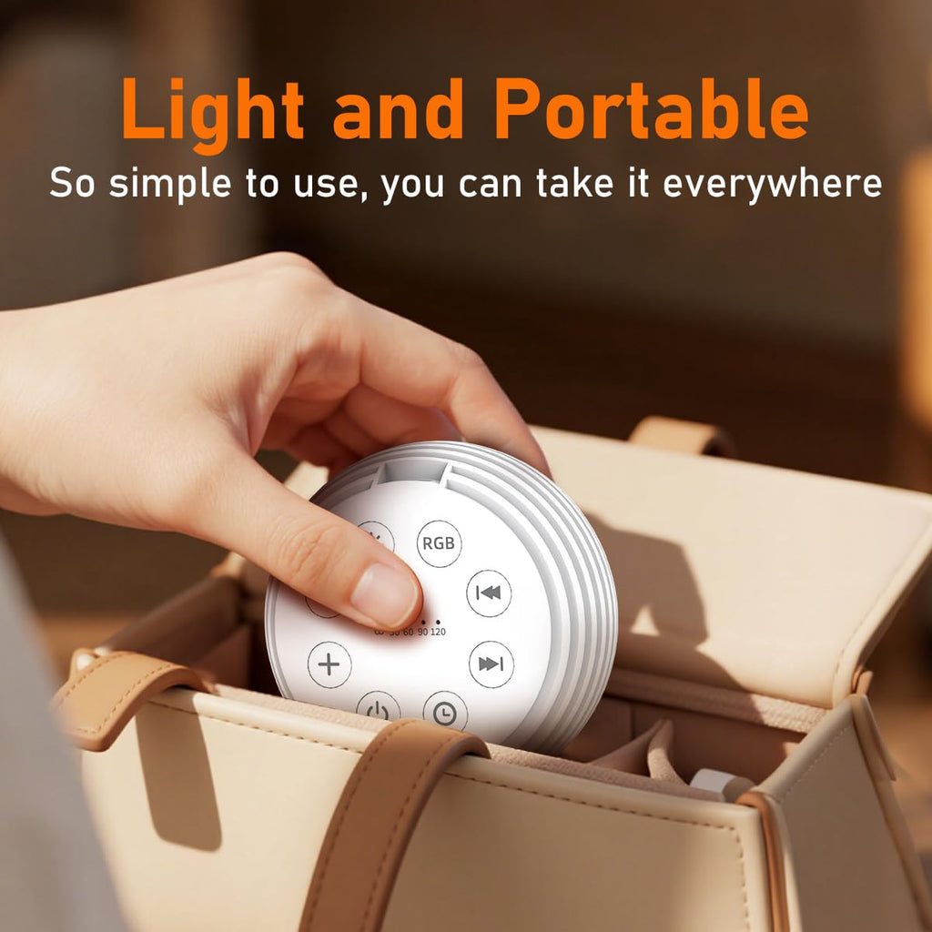 Portable Sound Machine White Noise Machine Sleep Machine with 30 32 Volume Levels 5 Timers 12 Lights Memory Function