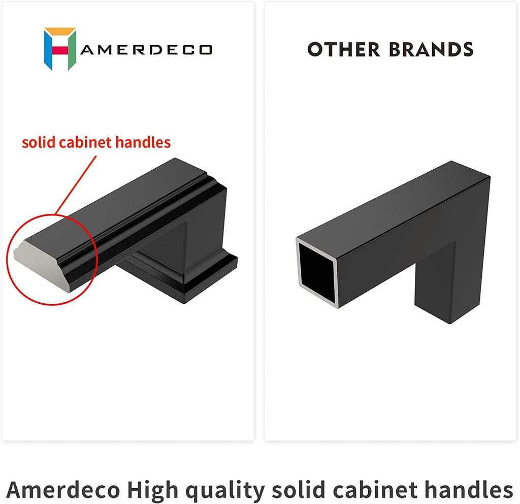10 Pack Matte Black 5 Inch(128mm) Hole Centers Kitchen Cabinet Pulls Cabinet Hardware Kitchen Handles for Cabinets