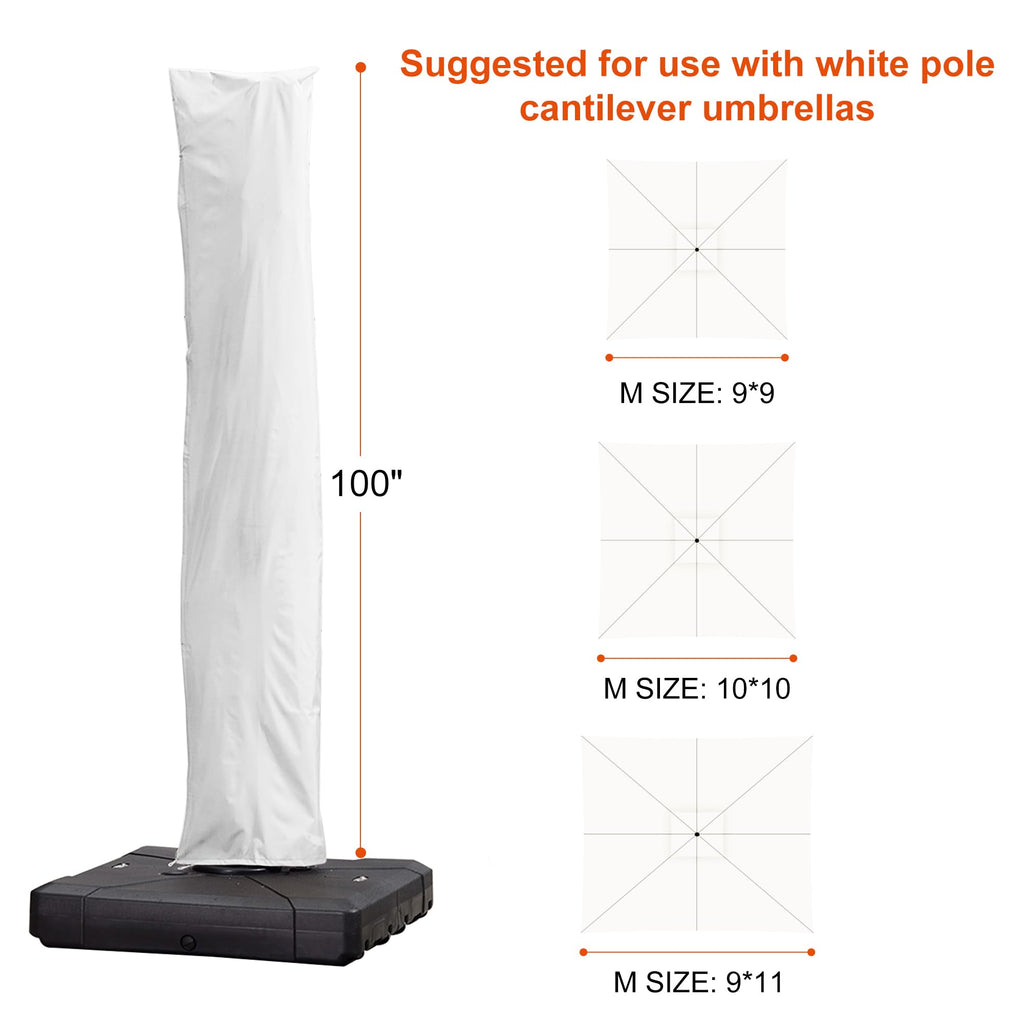 Cantilever with Zipper Medium Size, White
