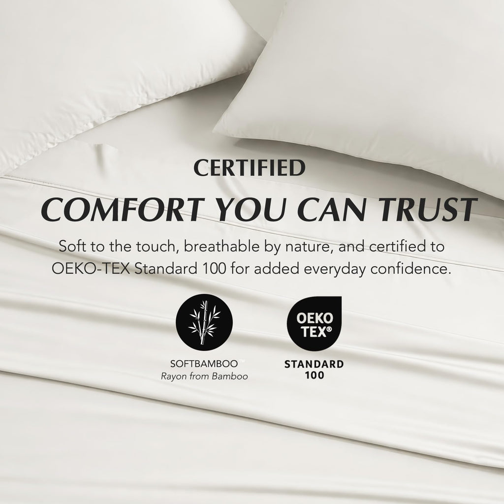 100% Rayon from Bamboo Sheet Set, Bright White