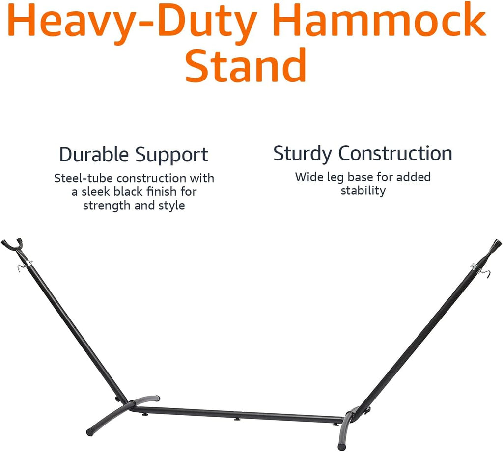 2 Person Heavy Duty Portable Sturdy Hammock Stand for Outside, Easy Assembly, Includes Carrying Case, 9 foot, Black