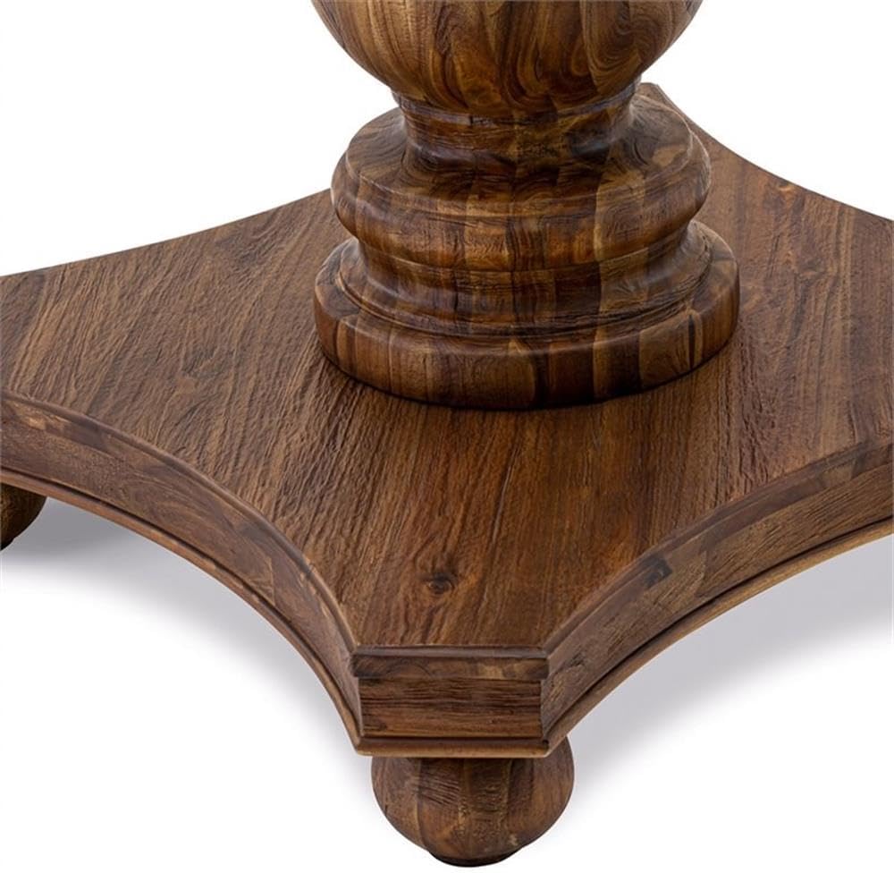 FE2-0N-TP Ferris Modern Dining Table - a Round Kitchen Table Top with Pedestal Base, 48x48 Inch, Sandblasting Antique