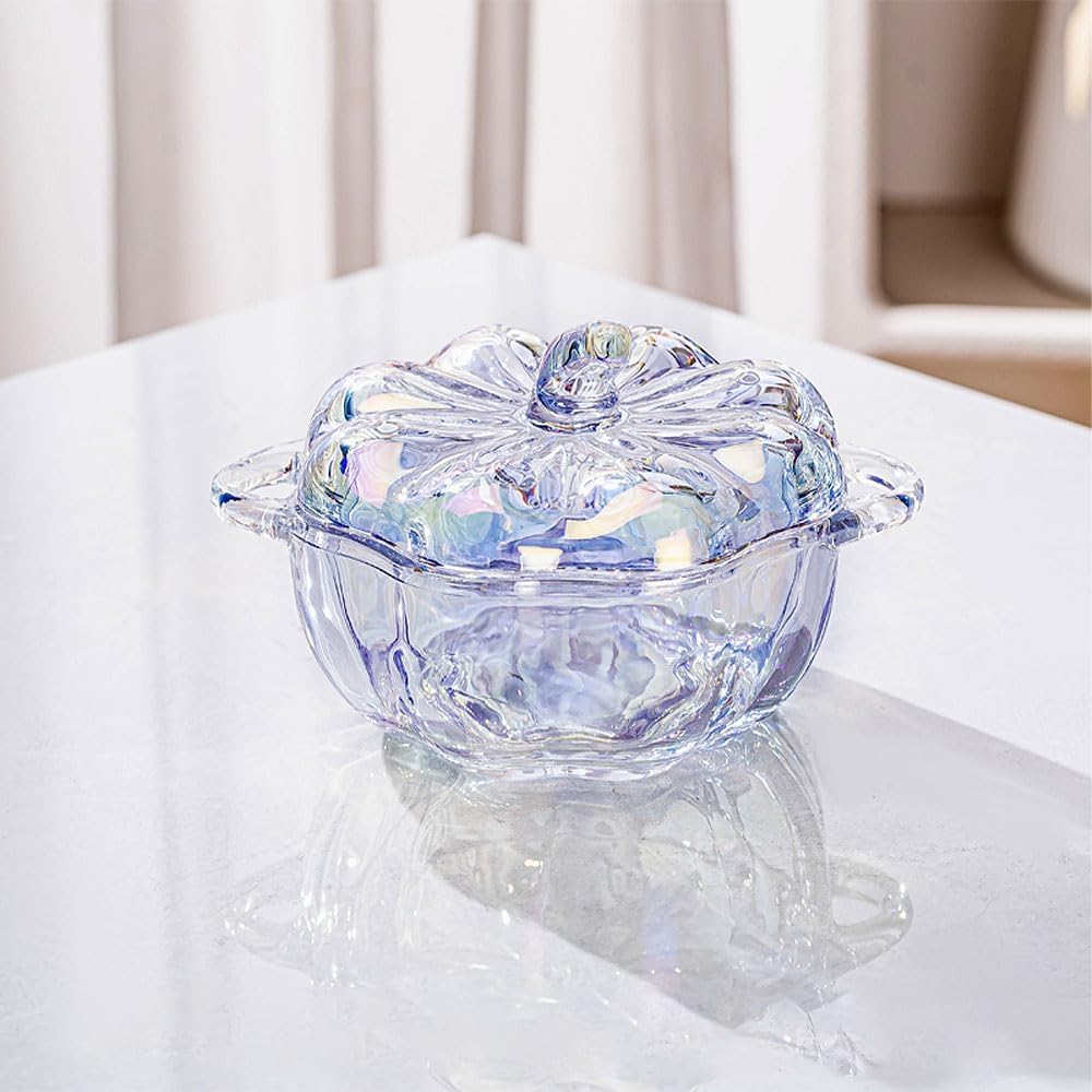 Crystal Glass Candy Jar with Lid,Glass Apothecary Jar Wedding Candy Buffet Jar Food Snack Bowl,Decorative Bowl Decor - Set of 100