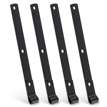 4 Pack 16" Zinc Strap Hinge Heavy Duty for Gate, Barn, Shed, Black