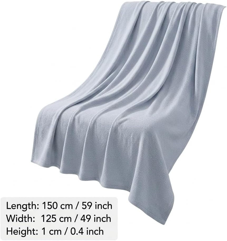 Breathable Bamboo Rayon Summer Blanket, Ultra Soft Cooling Bed Cover for Hot Sleepers, Lightweight Plush Bedding for