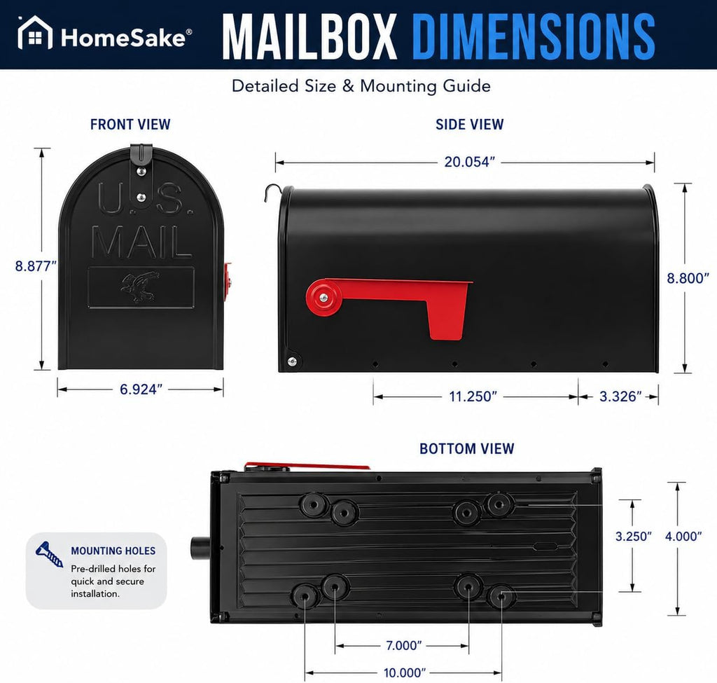 Medium Mailbox Post Mount for Letters & Small Packages