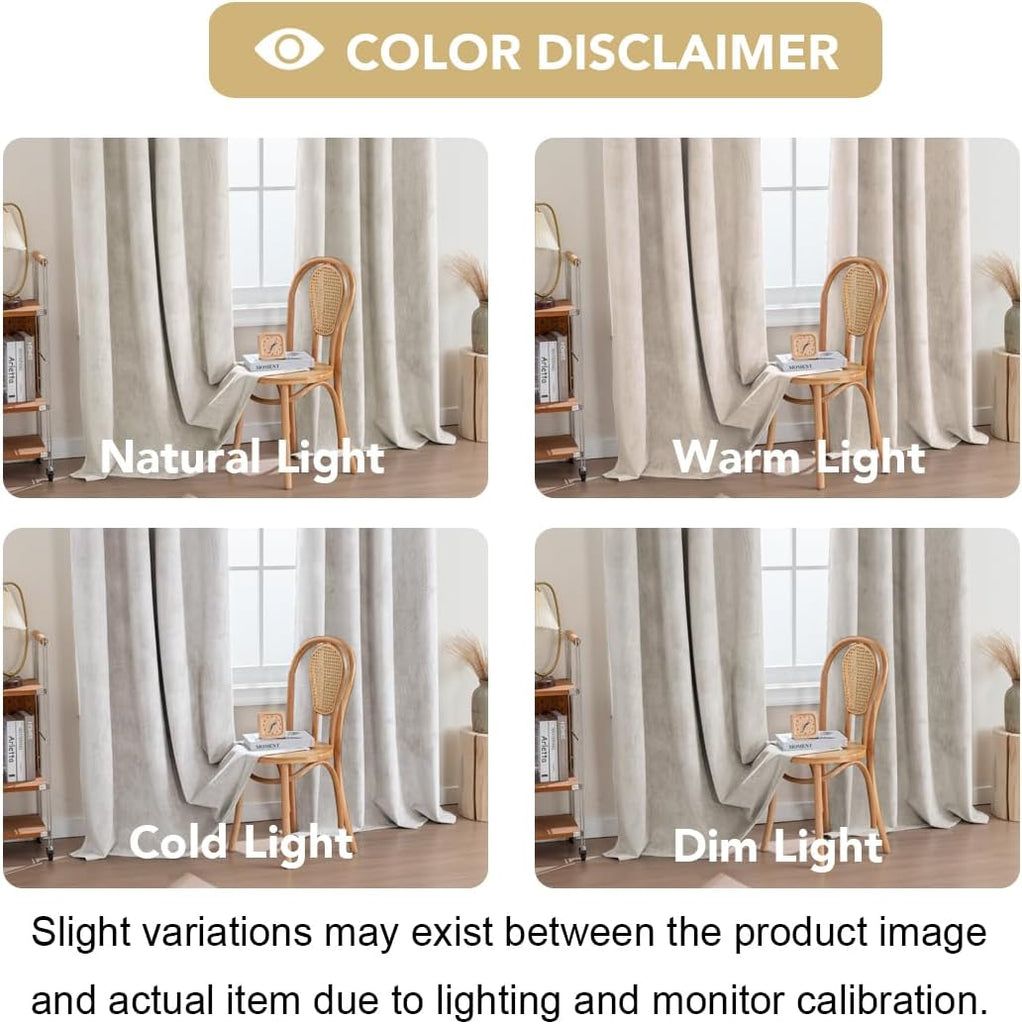 Velvet 100% Blackout Curtains for Living Room Full Light Blocking Curtains Thermal Insulated Room Window Drapes Soft