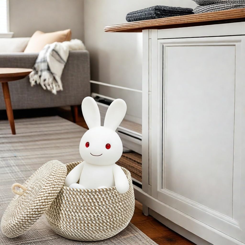 Cotton Rope Storage Basket with Lid, Woven Woven Storage Bin Empty Gift Basket Egg Holder Jewelry Box Cosmetic