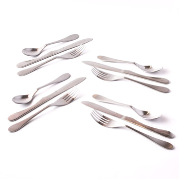 Lite 12 Piece Flatware Set Matte (starter stamped series)