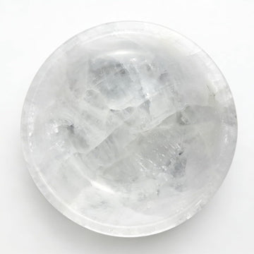 Calcite Stone Bowl, Pure White, Natural Marble Crystal 20cm | Crystals Charging, Hand Carved, Decorative Centerpiece