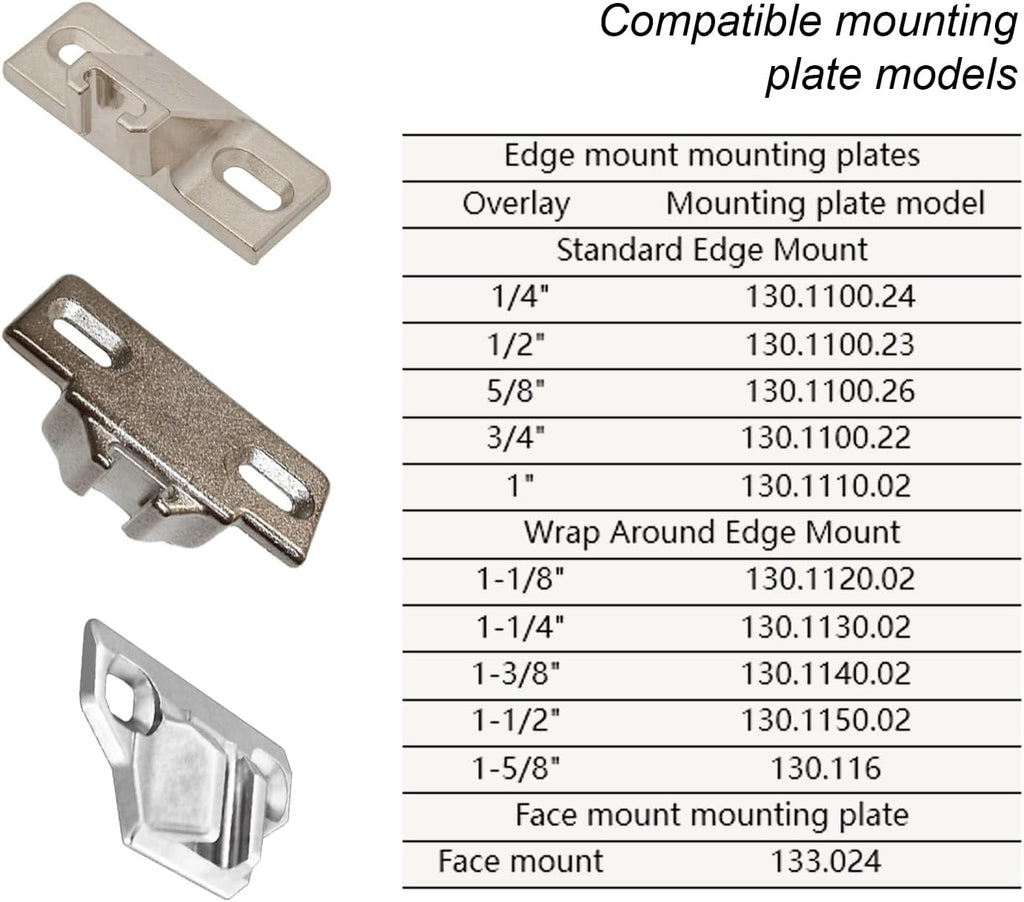 Replacement for 110 Degree Screw-in Compact 33 Hinge, 8-Pack, Cabinet Door Hinges to Replace Original Cabinet