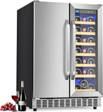 60 Cans 24" Dual Zone Wine & Beverage Refrigerator - Under Counter Cooler with U