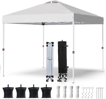Shades 10x10 Pop Up Canopy with One Push Setup,Heavy Duty Beach Tent with Wheels for Easy Moving