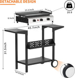 3-Burner Propane Gas Griddle, 23.3-Inch Outdoor Flat Top Grill, 30,000 BTU Portable Camping Griddle