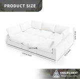 Cloud Modular Sectional Sofa - Oversized Down Feather Filled, Comfy Upholstered Deep Seat Couch for Living Room, Convertible Sleeper Sofa Bed with Washable & Replaceable Covers A124-B0F2FJG5LV