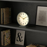 Q Mantel Clock | Modern Classic Round Mantel Clock | Asparagus Green | Contemporary Style for Mantel, Desk