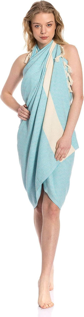 4 Pack Oversized Turkish Towels Set and Pool - 100% Cotton 39 x 70 inch - Large Absorbent Fast Drying - Towel for