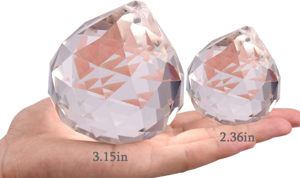 3.15Inch Hanging Large Prism Pendant,Prisms Sun Catcher Rainbow Maker Crystal Sunshinecatchers for Windows