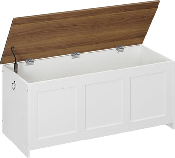 Storage Bench, 39.3" Retro Wooden Storage Chest, Wooden Storage Trunk, Toy Chest with Lift Top, Multifunctional